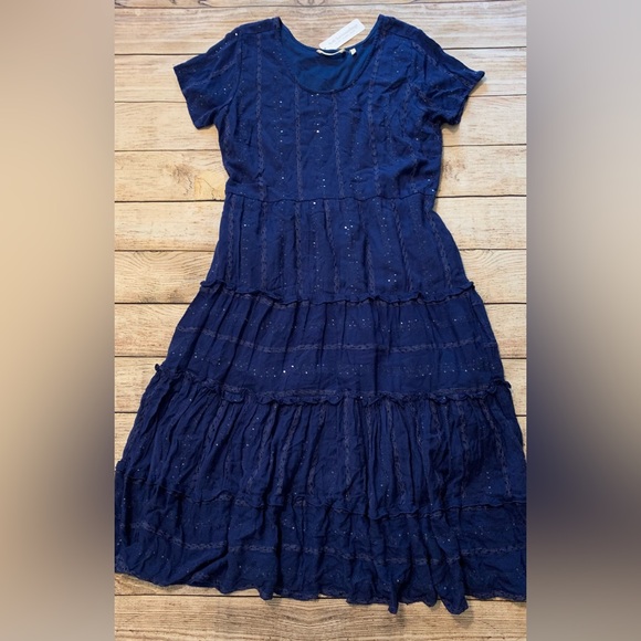 Soft Surroundings Kara Shimmer Dress Blue XL NWT - Picture 2 of 4